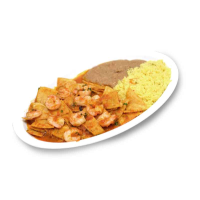Chilaquiles rojos with Shrimp Image