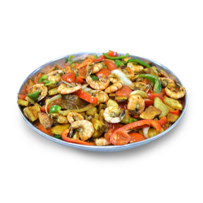 Shrimp Fajitas Tray Peeled Image