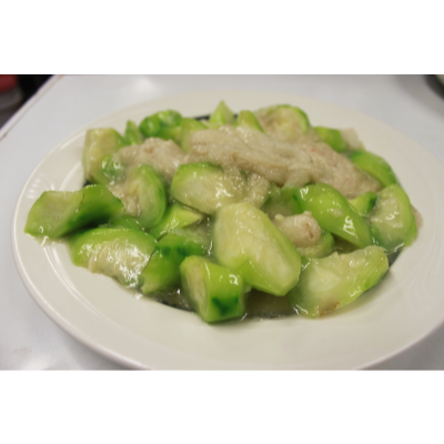V14. Chinese Okra with Bamboo Mushrooms 竹笙絲瓜 Image