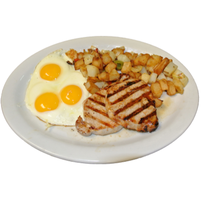 2 Pork Chops & Eggs Image