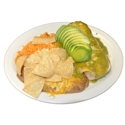 Wet Green Burrito Combo & Avocado Dinner Image