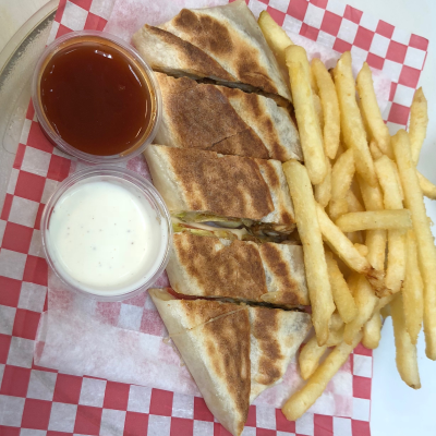 Grilled Chicken with cheese Tortilla Sandwich Image