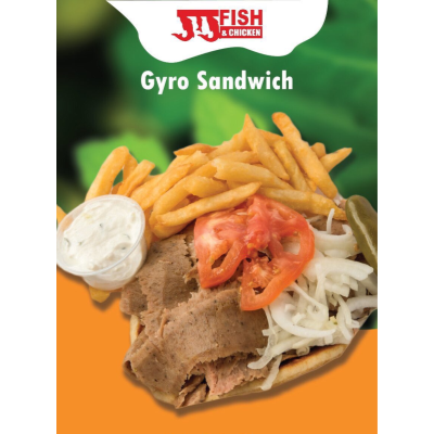 Gyro Sandwich With Fries & POP Image