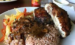 Brown Stew Chicken Lunch Image