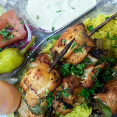 Salmon Shish Kebab Plate Image