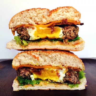 Cheeseburger and Eggs Image