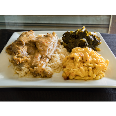 112. 2 Turkey Wings Soul Food Meal Image