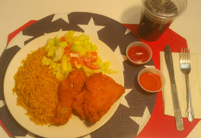 17. 2 Pieces of Mixed Chicken, Salad, Rice, & Soda Image