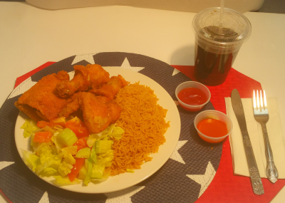 20. 4 Wings with Rice or Salad Image