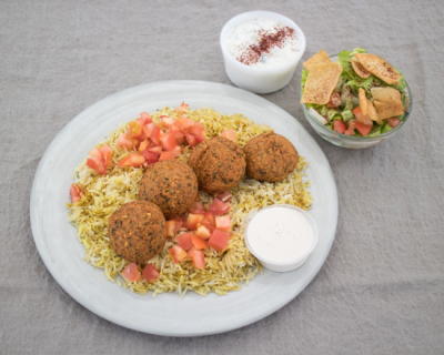Falafel Platter over Rice Vegetarian Image