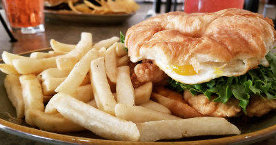 Spicy Chicken Brunchwich (& Fries) Image