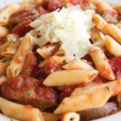 Penne Pomodoro & Gourmet Italian Sausage Image