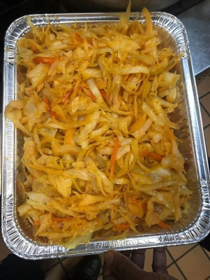 Half tray of Cabbage and Carrots Image