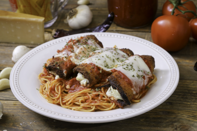 Eggplant Parmigiana with Spaghetti Image