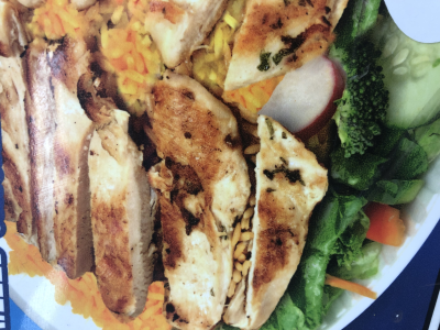 Grilled Chicken with Rice & Salad Image