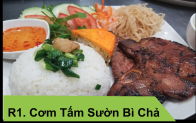 R1. Com Tam Suon Bi Cha/Grilled Porkchop, Shredded Porkskin, Egg cake with Broken Rice Image