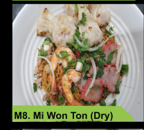 M8. Mi Won Ton/ Xui Cao (Kho)/Dumpling Egg Noodle (Dry) Image