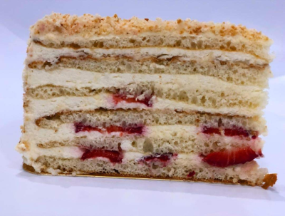 Vanilla cake with strawberry Image