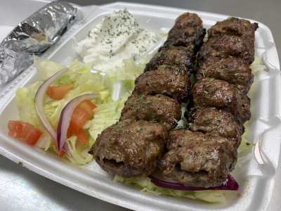 Beef Kabob on Salad Image