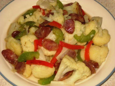Cauliflower with Sausage 花菜炒腊肠 Image