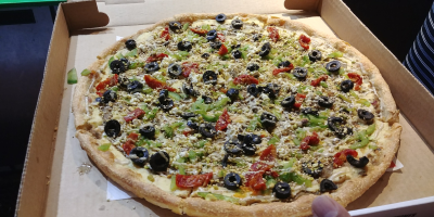 Vegan Baba Ganoush Party Pizza Image