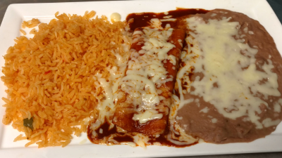 E. Enchilada, Rice, & Beans Image