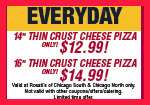 14" Thin Crust Cheese Pizza Image